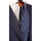 Cravată-Albastru-Verde-Maro-Alb-Nod-in-Contrast-Maro- N908