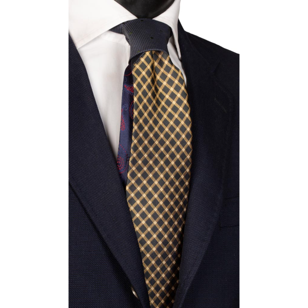 Cravata-Verde-Galben-Auriu-Nod-in-Contrast-Albastru-Verde-Pois-N2549