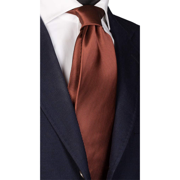 Cravată-maro-mătase-cu-linie-verticală-United-Colour- 783