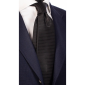 Cravată-matase-pentru-ceremonie-în-negru-mătase-Pois-ton-pe-ton- CYAN5694