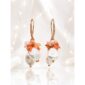 Cercei waterlily din perle si coral roz natural