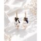 Cercei waterlily din perle spinel si agat negru