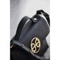 Belle Leather Handbag - Black Textured 1