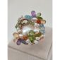 Inel majestic din cuart multicolor si perla baroc