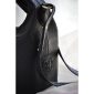 Mitsi Leather Handbag - Black Textured 3