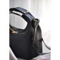 Mitsi Leather Handbag - Black Textured
