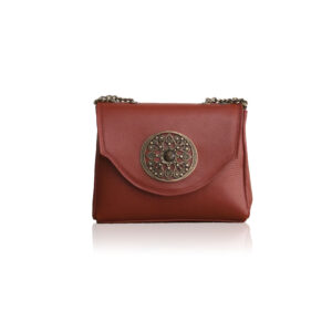 Poseta amelie teracota din piele naturala