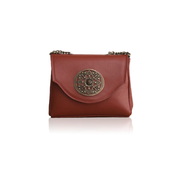 Poseta amelie teracota din piele naturala Poseta amelie teracota din piele naturala