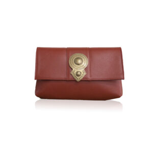 Poseta aurora teracota din piele naturala