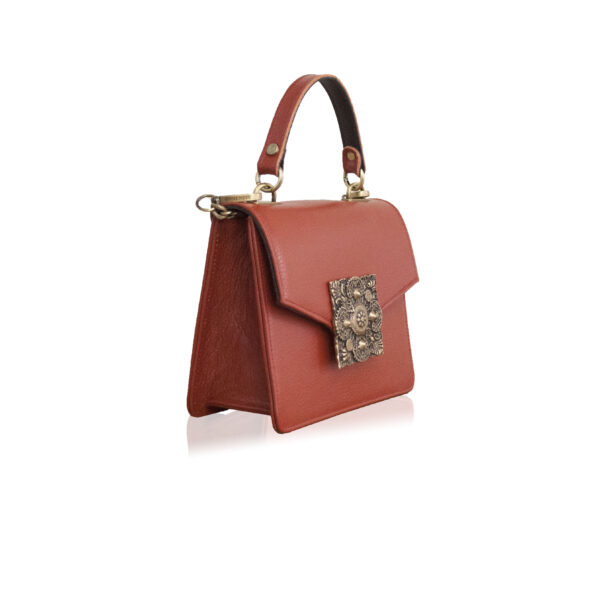 Poseta dahlia teracota din piele naturala 1 Poseta dahlia teracota din piele naturala 1