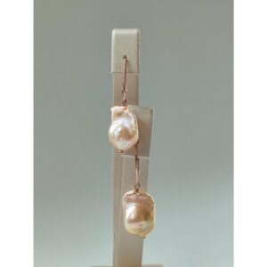 Cercei mystique din perle baroc roz 1