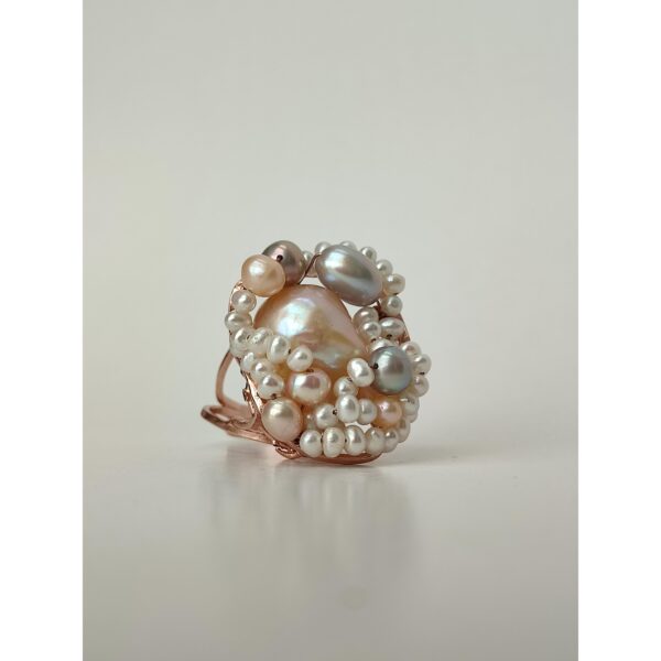 Inel specialplus din perla baroc si perle multicolore 2 Inel specialplus din perla baroc si perle multicolore 2