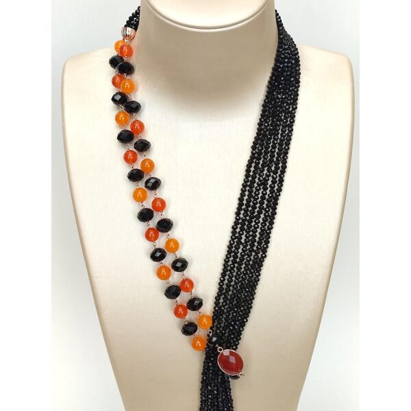 Colier siren din agat negru si portocaliu 2 Colier siren din agat negru si portocaliu 2
