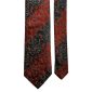Cravatta-Vintage-Regimental-di-Seta-Blu-Rossa-Bordeaux-a-Fiori-Tono-su-Tono-Beige-Pala-CV63