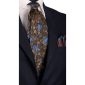 Cravatta-Vintage-in-Twill-di-Seta-Verde-Scuro-a-Fiori-Multicolor-con-Animali-CV335