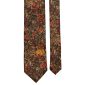Cravatta-Vintage-in-Twill-di-Seta-Verde-a-Fiori-Multicolor-con-Animali-Pala-CV101