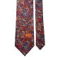 Cravatta-Vintage-in-Twill-di-Seta-Viola-a-Fiori-Multicolor-con-Animali-Pala-CV340