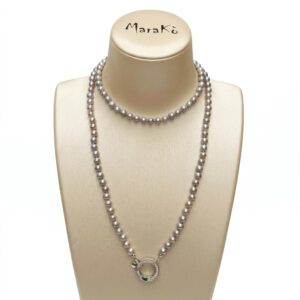 Colier purity din perle de cultura gri 1