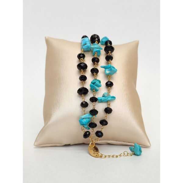 Bratara euphoria din agat negru si turcoaz de arizona 1 Bratara euphoria din agat negru si turcoaz de arizona 1