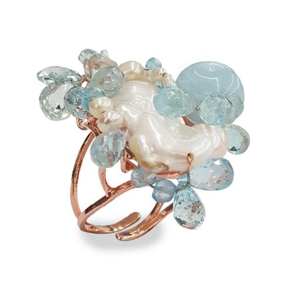 Inel joy cu perla baroc si acvamarin 5 Inel joy cu perla baroc si acvamarin 5