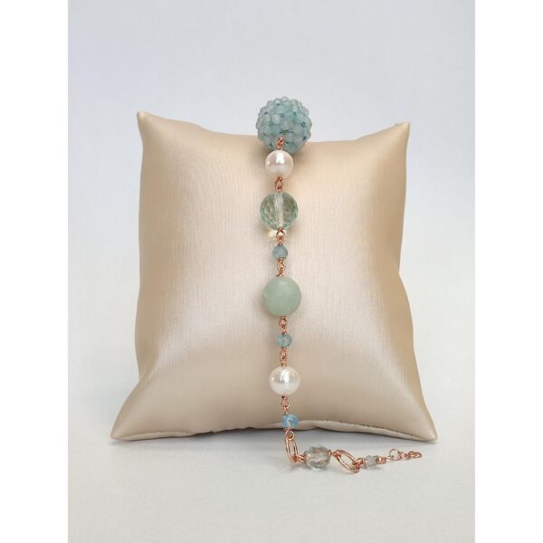 Bratara sensation din cuart amazonit acvamarin si perle 1 Bratara sensation din cuart amazonit acvamarin si perle 1