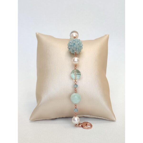 Bratara sensation din cuart amazonit acvamarin si perle Bratara sensation din cuart amazonit acvamarin si perle