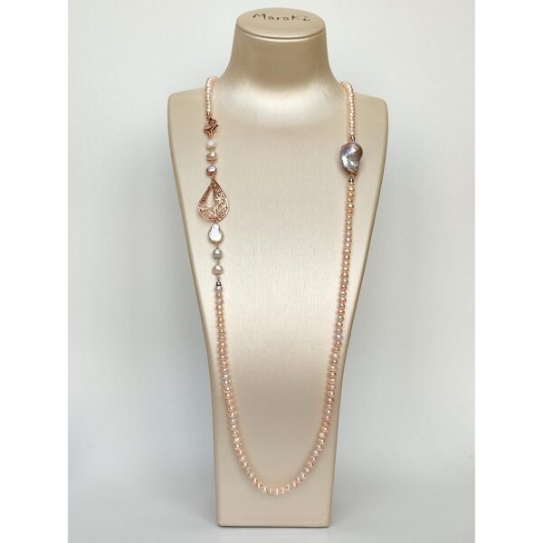 Colier fantasy din perle de cultura roz Colier fantasy din perle de cultura roz