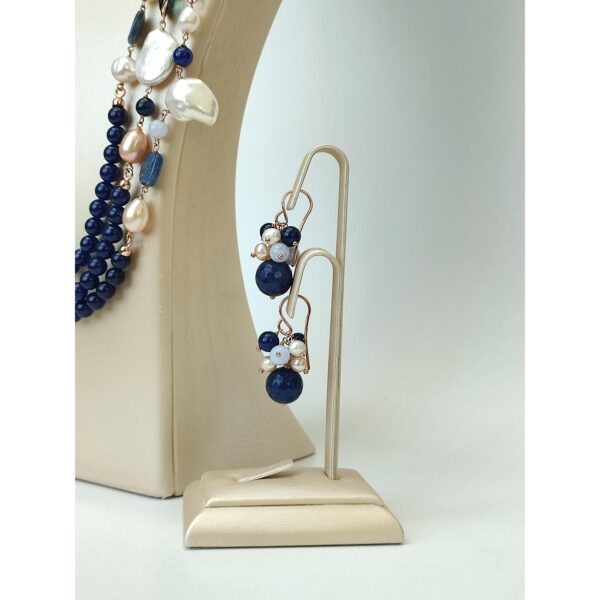 Set armonia din agat albastru si perle 1 Set armonia din agat albastru si perle 1