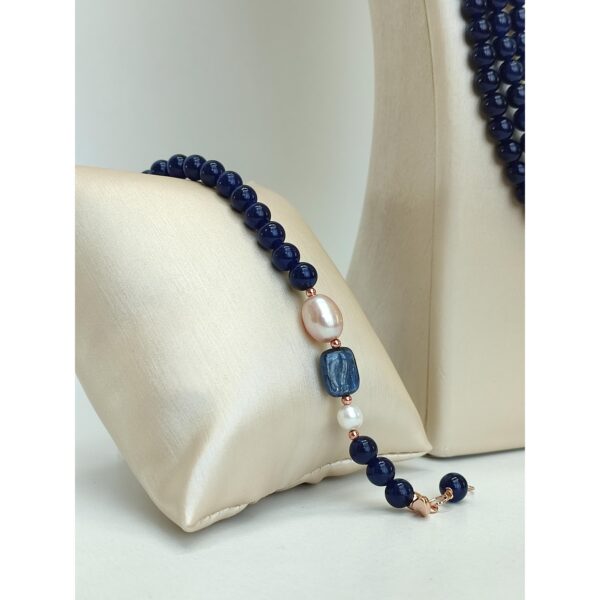 Set armonia din agat albastru si perle 2 Set armonia din agat albastru si perle 2