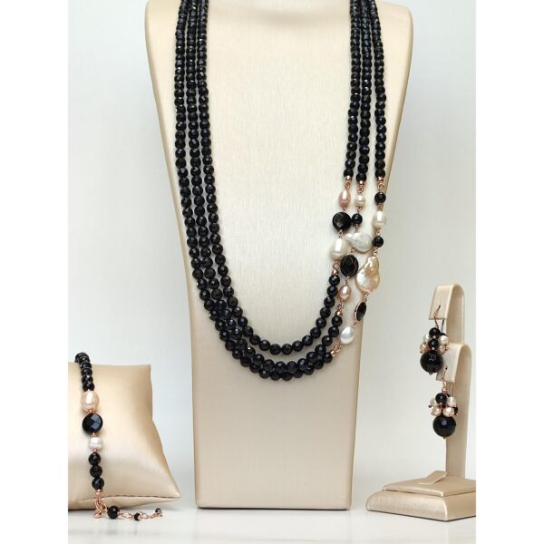 Set armonia din agat negru si perle 3 Set armonia din agat negru si perle 3