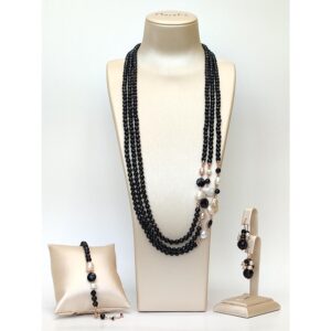 Set armonia din agat negru si perle