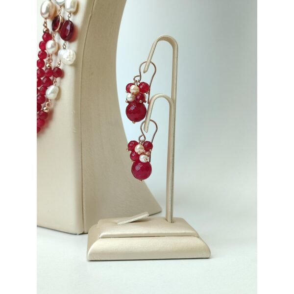 Set armonia din agat rubiniu si perle 1 Set armonia din agat rubiniu si perle 1