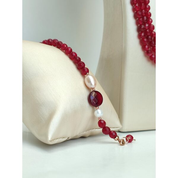 Set armonia din agat rubiniu si perle 2 Set armonia din agat rubiniu si perle 2