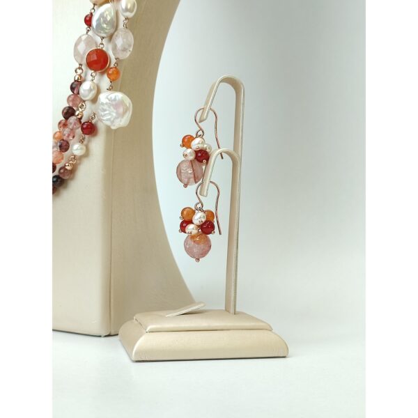 Set armonia din cuart roz si perle 1 Set armonia din cuart roz si perle 1