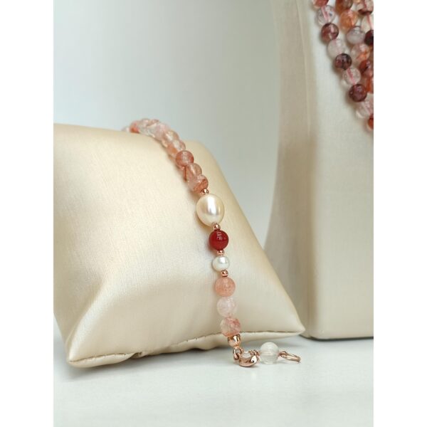 Set armonia din cuart roz si perle 2 Set armonia din cuart roz si perle 2