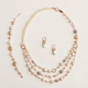 Set eternal din perle de cultura multicolore 5