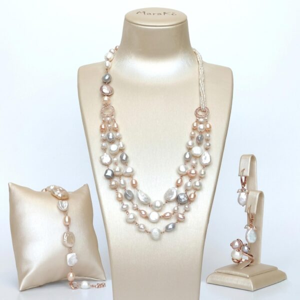 Set eternal din perle de cultura multicolore Set eternal din perle de cultura multicolore