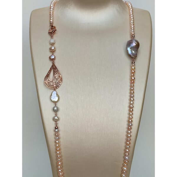 Set fantasy din perle de cultura roz 1 Set fantasy din perle de cultura roz 1