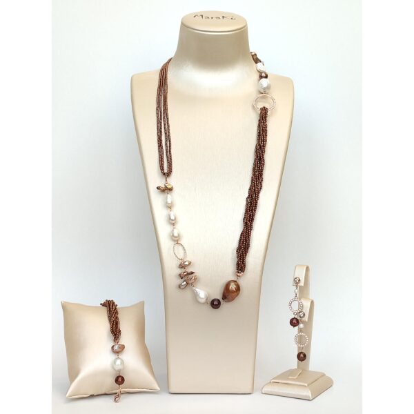 Set infinity din hematit natural si perle 4 Set infinity din hematit natural si perle 4