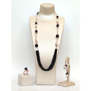 Set paradise din agat negru si perle 2