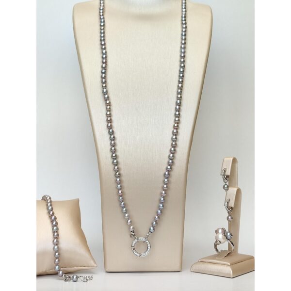 Set purity din perle de cultura gri 5 Set purity din perle de cultura gri 5