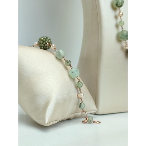 Set sensation din cuart rutilat verde si perle 2 Set sensation din cuart rutilat verde si perle 2