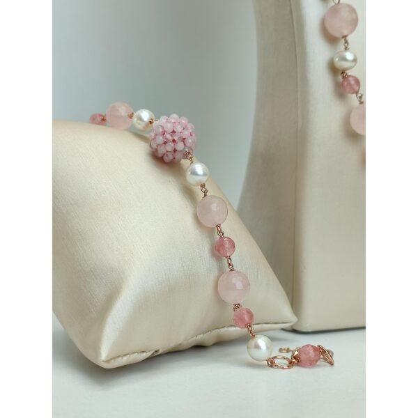 Set sensation din perle cuart si opal roz 2 Set sensation din perle cuart si opal roz 2