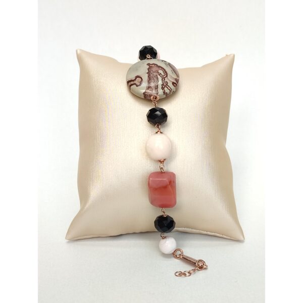 Bratara essence din jasper rodonit si scoica 2 Bratara essence din jasper rodonit si scoica 2