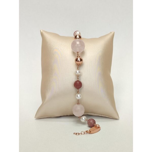 Bratara vision din cuart rodonit si perle 1 Bratara vision din cuart rodonit si perle 1