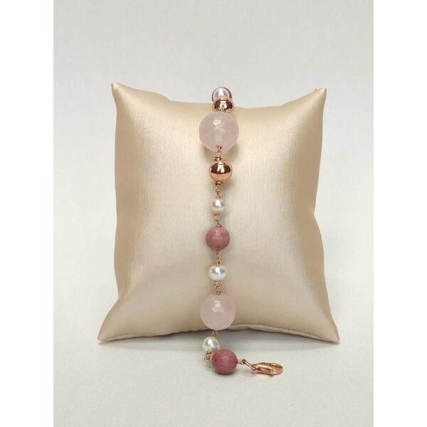 Bratara vision din cuart rodonit si perle Bratara vision din cuart rodonit si perle