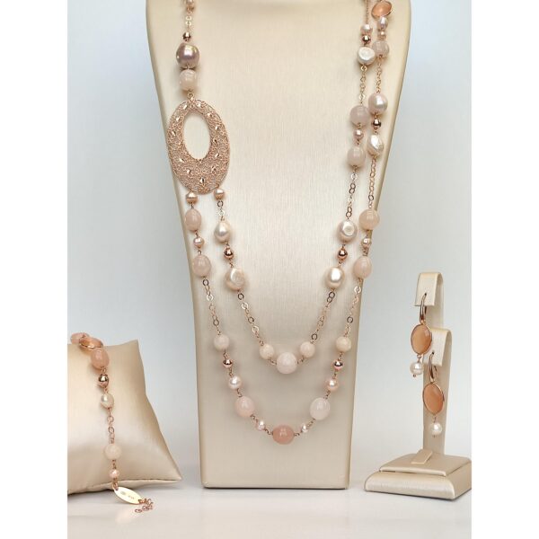 Set crown din cuart aventurin si perle 2 Set crown din cuart aventurin si perle 2