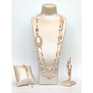 Set crown din cuart aventurin si perle 3