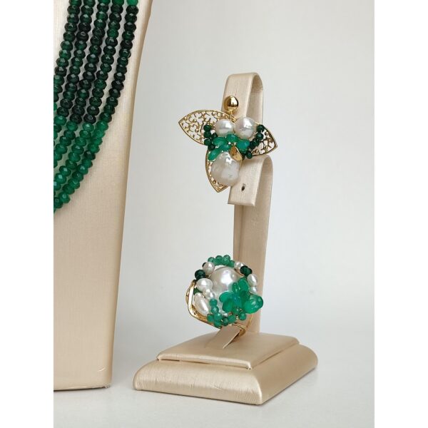 Set deluxe din agat verde si perle 2 Set deluxe din agat verde si perle 2