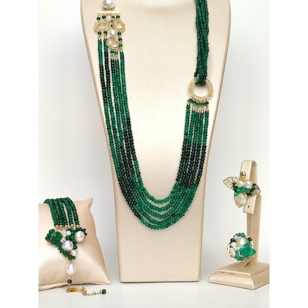 Set deluxe din agat verde si perle 3 Set deluxe din agat verde si perle 3